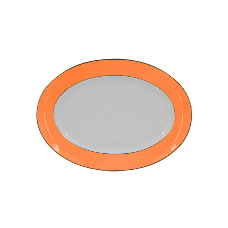 Sous Le Soleil Oval Platter, W31 x L42cm, Matt Gold Classic Orange-0