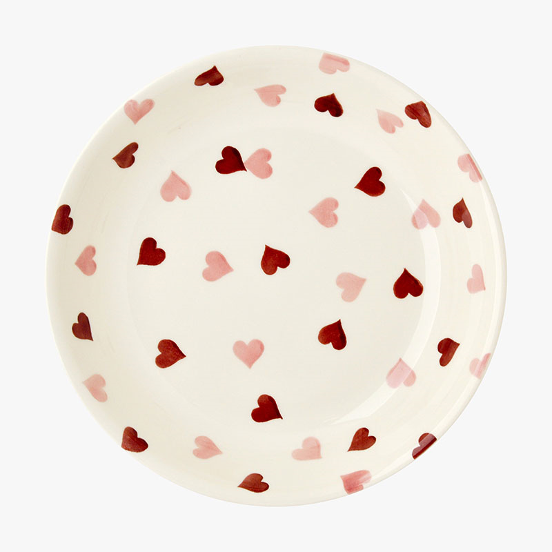 Pink Hearts Pasta Bowl, D23.5cm, Cream-2