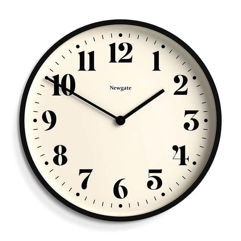 Number Two Wall Clock, D45cm, Black-1