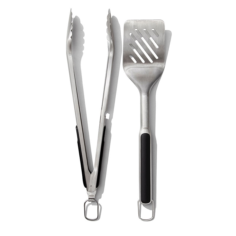 Grilling Turner & Tong Set, Stainless Steel-0