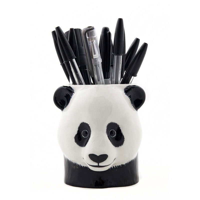 Panda Pencil Pot, H10cm, Black/White-0