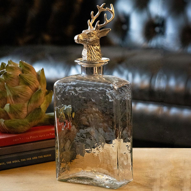 Stag Decanter with Stopper, L12 x W6 x H20cm, Nickel-0