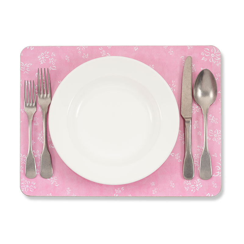 Falling Flower Rectangle Placemat, 38 x 29 cm, Pale Pink-2