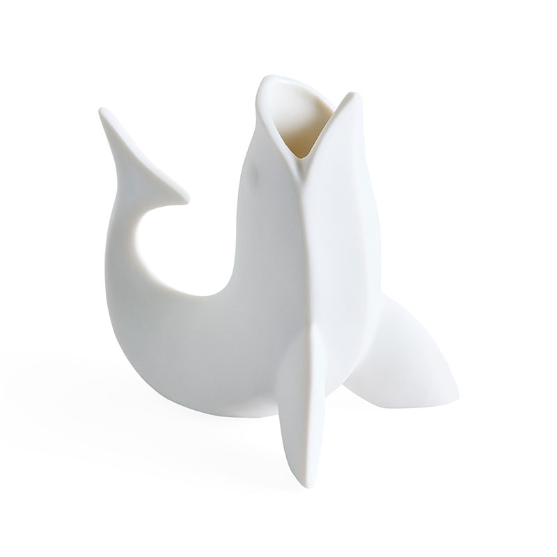 Fish Bud Vase, H10cm, White-2