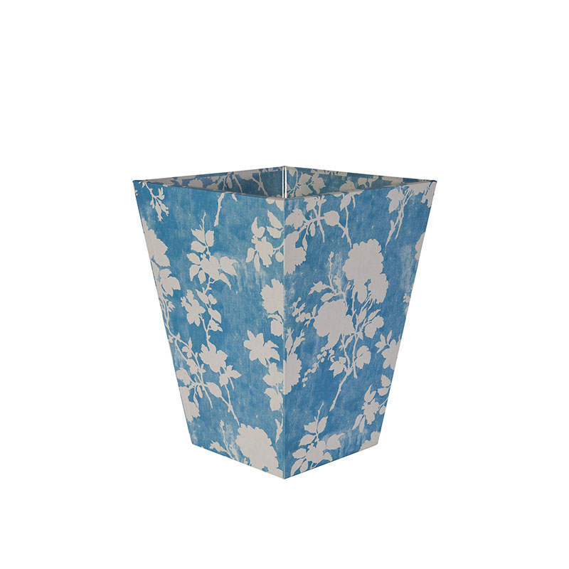 Flowerberry Waste Paper Basket, Blue-1