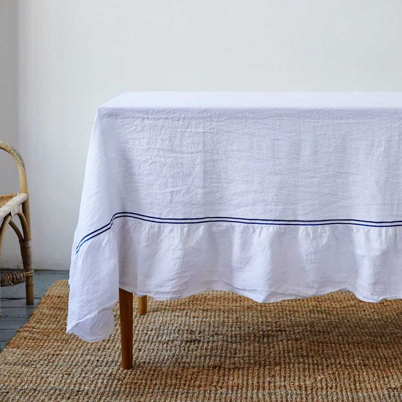 Medium Linen Tablecloth, 180 x 300cm, White-0