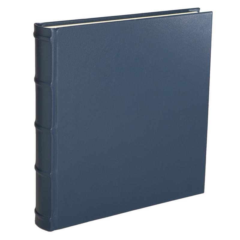 Leather Square Photo Album, 35.5 x 36.5cm, Blue-0