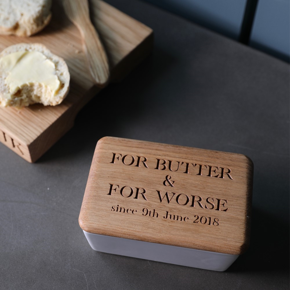 For Butter & For Worse Butter dish, 15 x 10 x 6.5cm, Oak-0