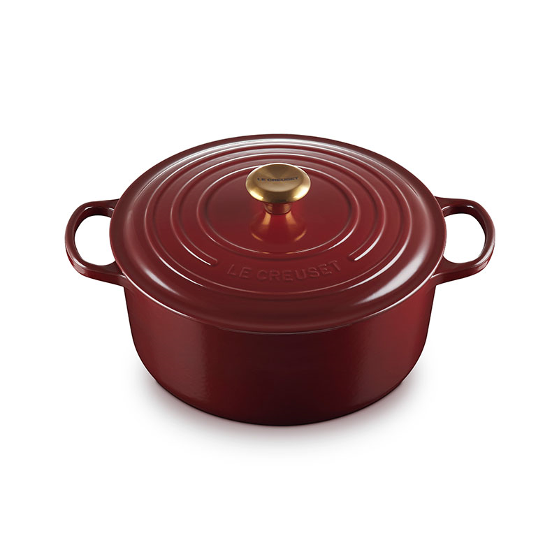 Signature Cast Iron Round Casserole, 28cm, Garnet-1