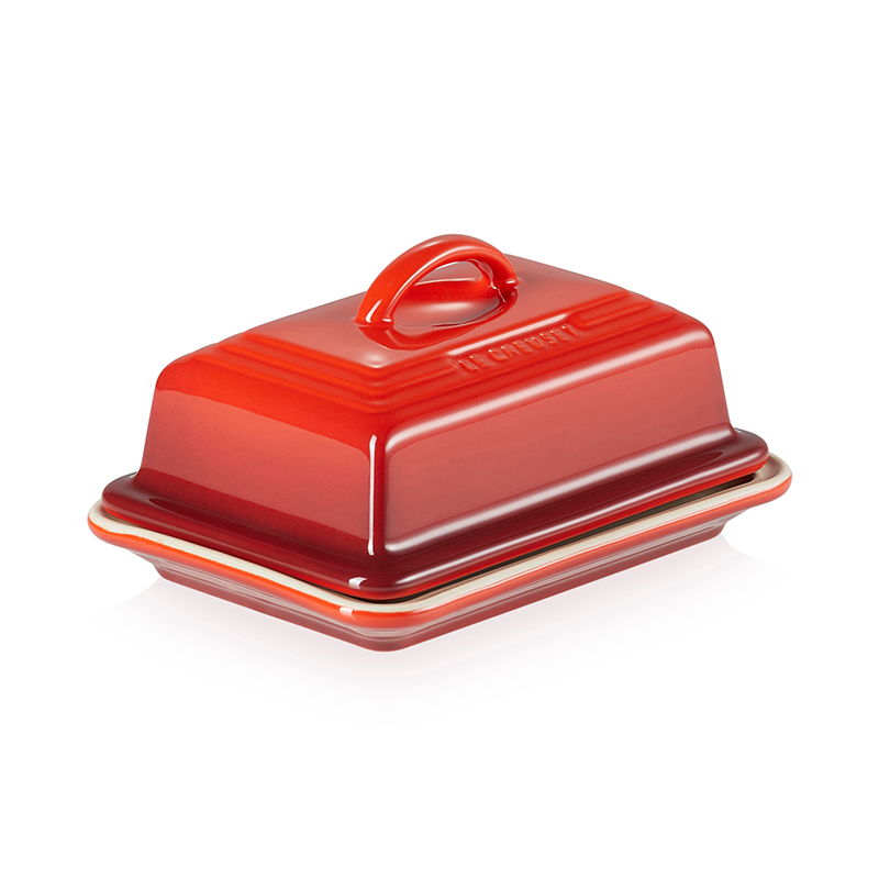 Stoneware Butter dish, 17 x 13 x 9cm, Cerise-1