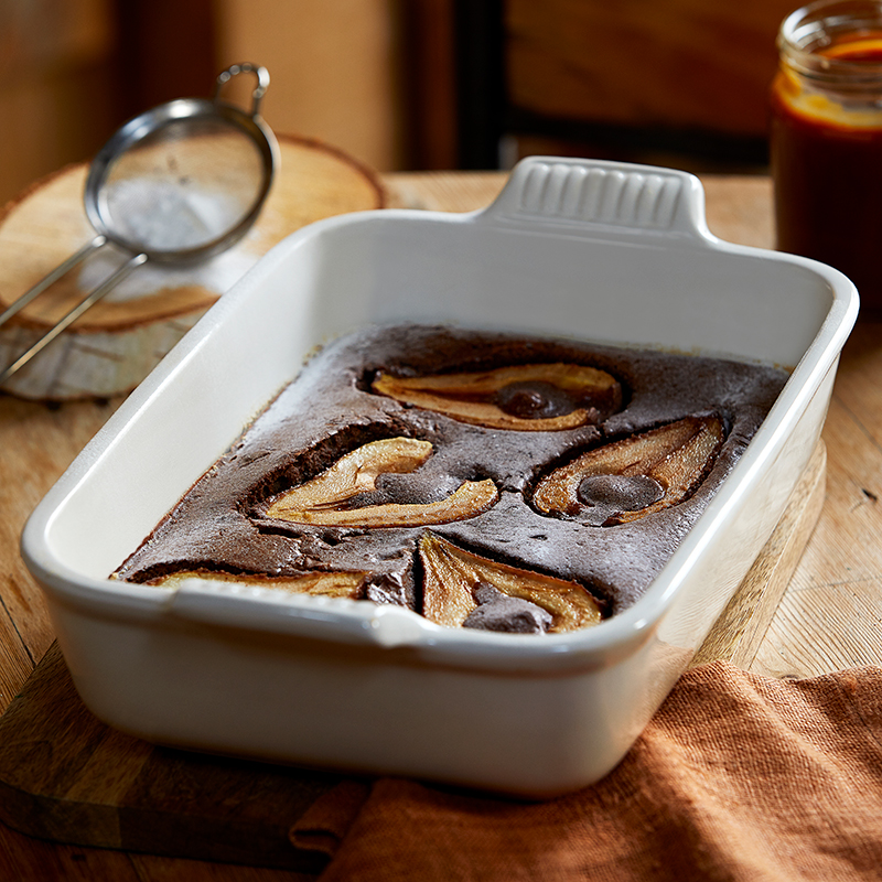 Stoneware Deep rectangular dish, 32cm - 3.85 litre, Meringue-4