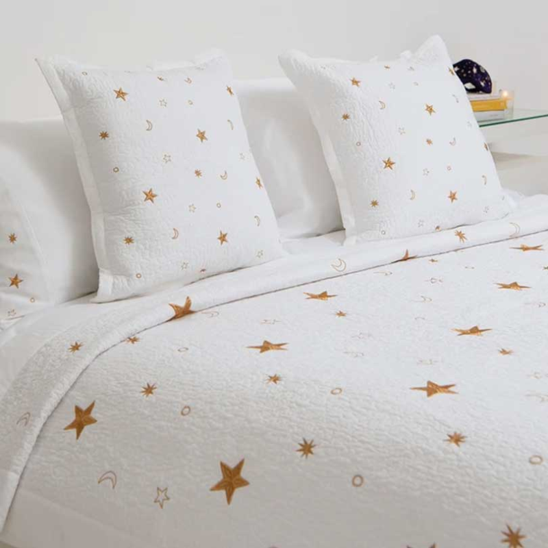 Constellations Bedding Cushion, White-3