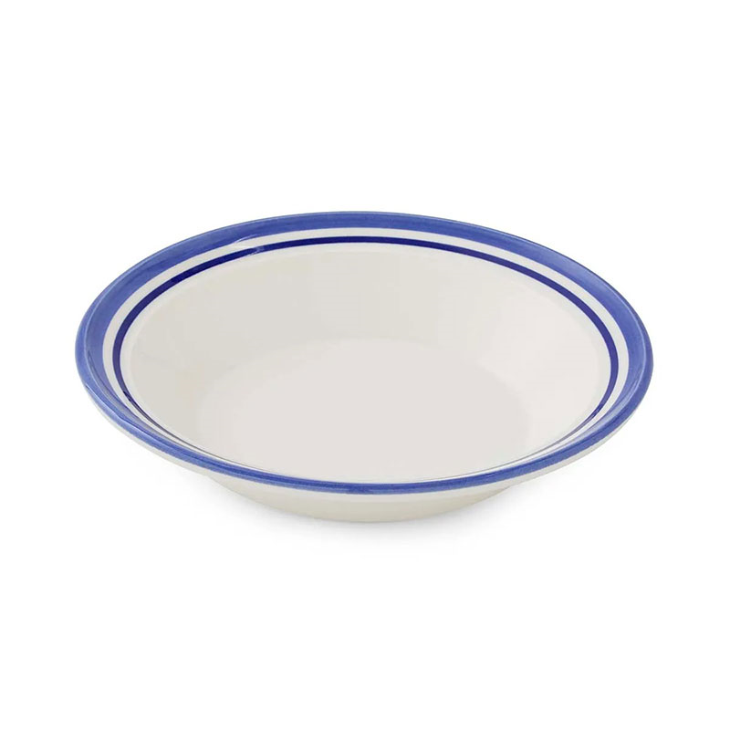 Potter's Stripe Set of 4 Soup Plates, D21cm, Blue-4