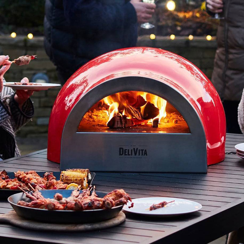 Wood-Fired Pizza Oven, Chilli Red-1