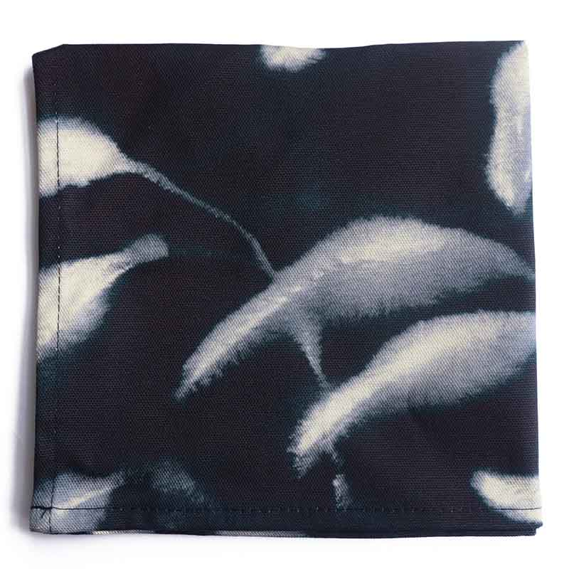 Amongst Dark Set of 4 Organic Cotton Napkins, 45 x 40cm, Black Navy-1