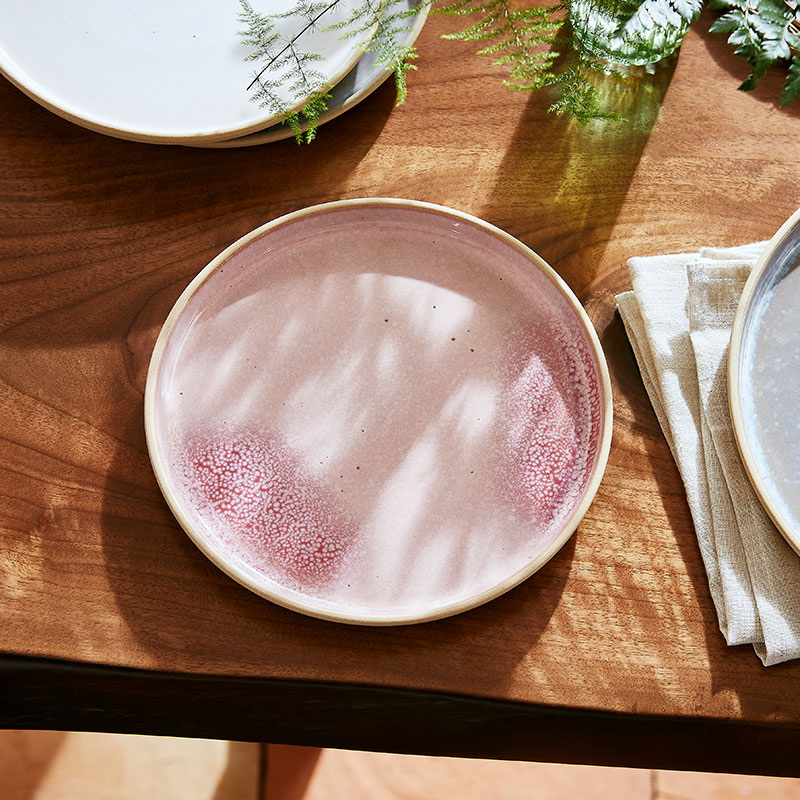 Minerals Set of 4 Side Plates, D21.5cm, Rose Quartz-0