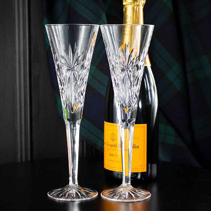 Kintyre Set of 2 Champagne Flutes, 170ml, Clear-1