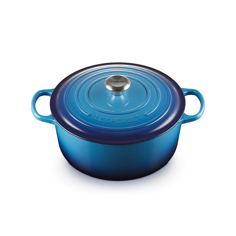 Signature Cast Iron Round Casserole, 28cm, Azure-0