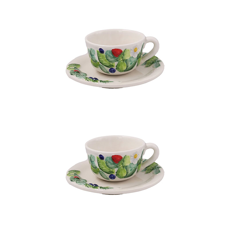 Frutti Di Bosco Set of 2 Teacups & Saucers, 180ml, Multi-1