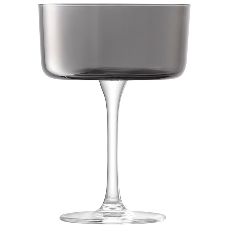 Lunar Set of 2 Champagne/Cocktail Glasses, 230ml, Lunar Grey-3