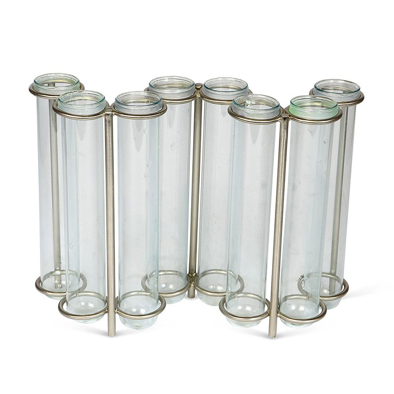 W-Shape Test Tube Vase, H14.5 x W20 x D7cm, Glass-1