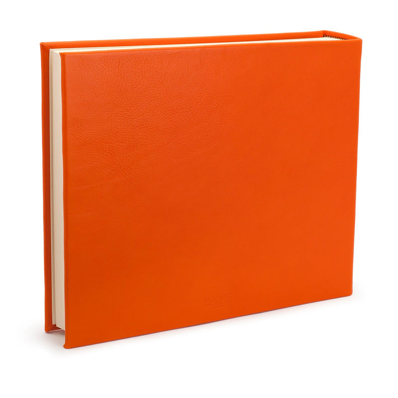 Chelsea Landscape Lined Leather Visitors Book, 22 x 28.5cm, Tangerine-2