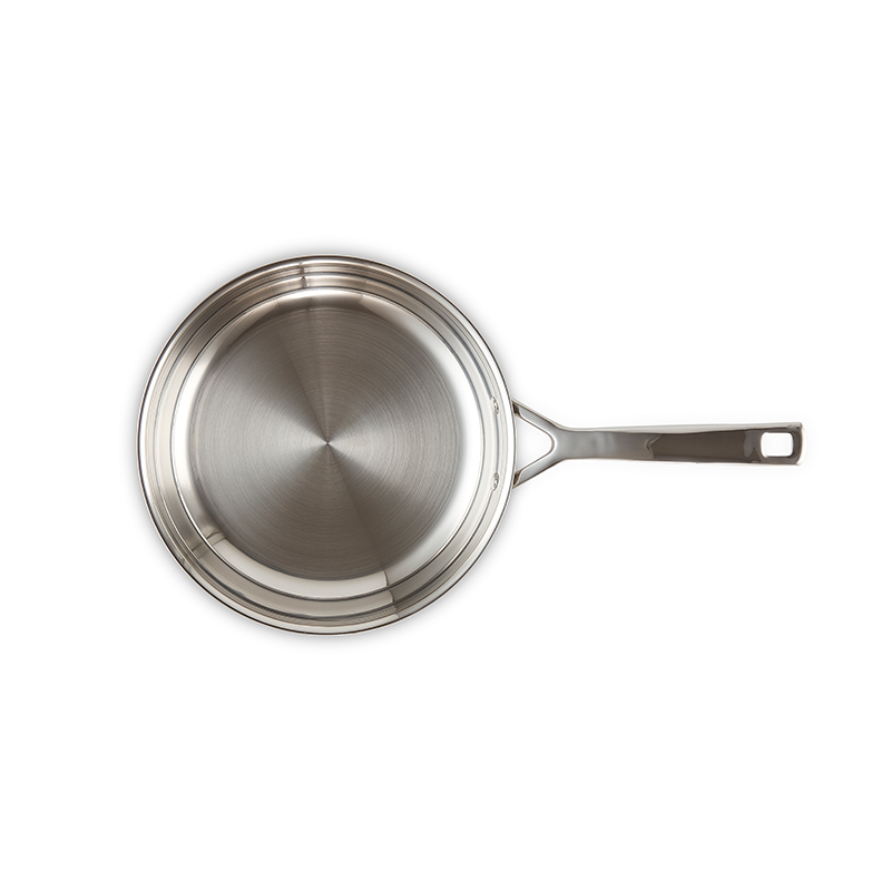 3 Ply Stainless Steel - Uncoated Frying pan, 24cm-1