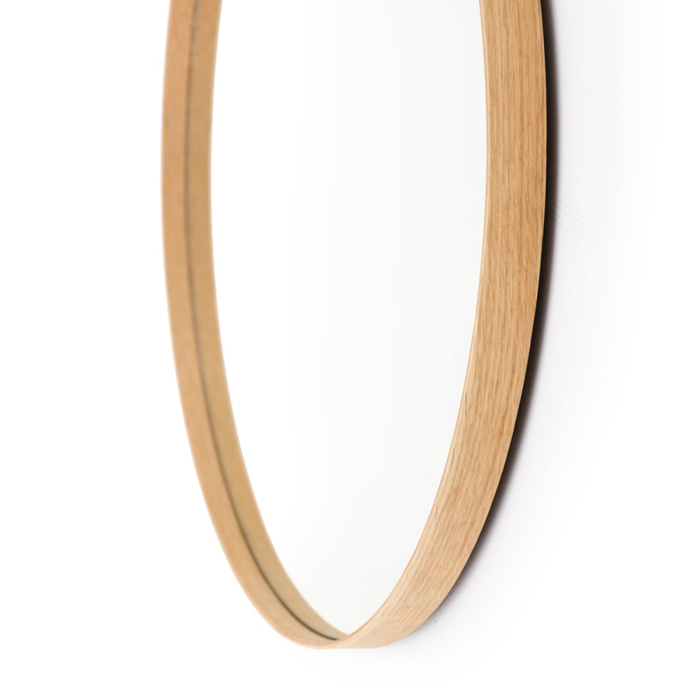 Glance -660 Round wall mirror, Dia66cm, Natural Oak-2