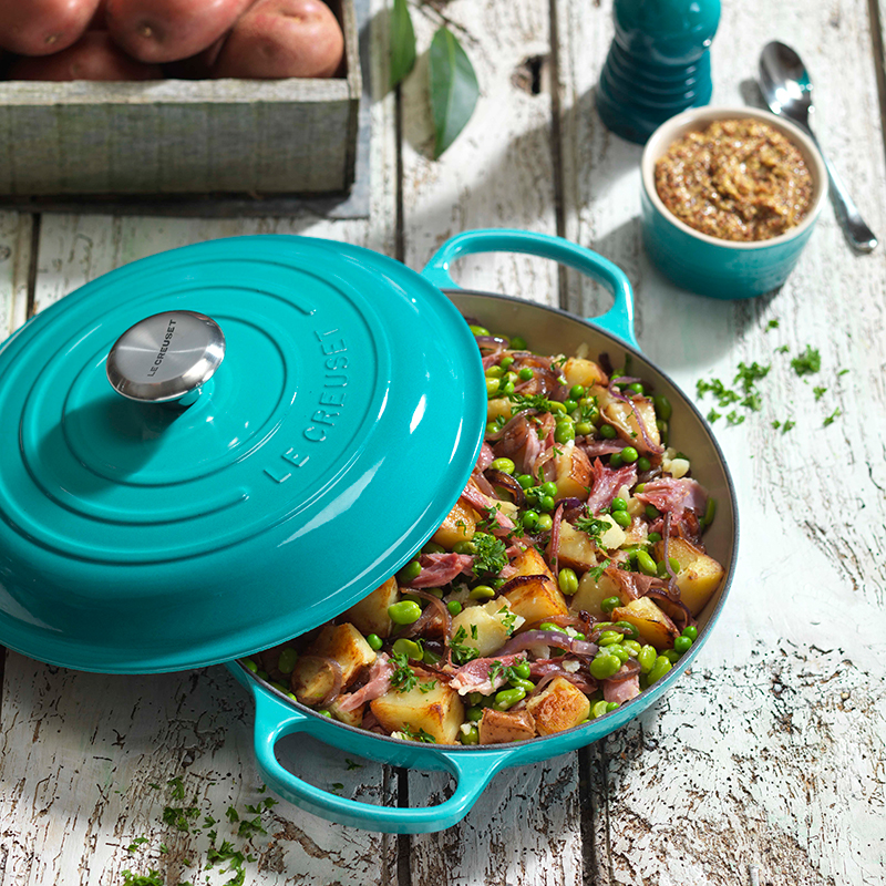 Signature Cast Iron Shallow casserole, 30cm - 3.2 litre, Teal-5