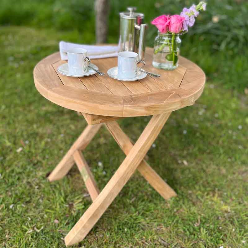 Lavender Round Coffee Table, D50cm, Teak-2