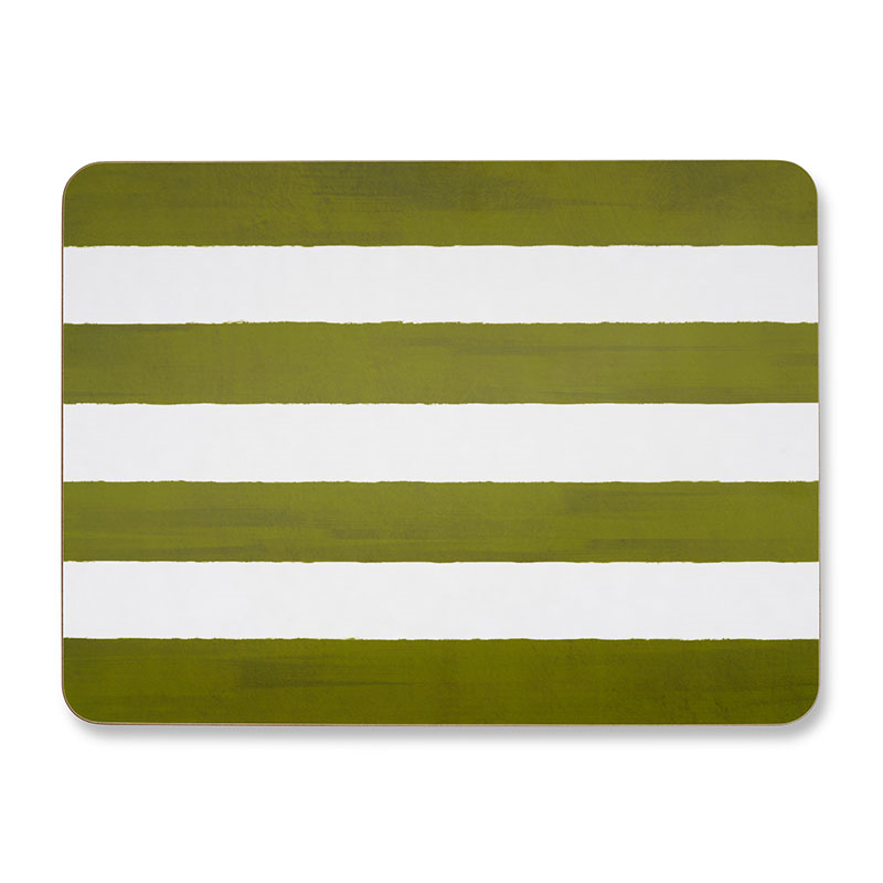 Stripe Rectangle Placemat, 38 x 29 cm, Powder Blue-1