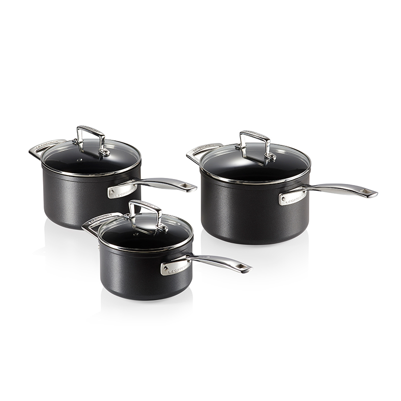 Toughened Non-Stick 3 piece saucepan set-0