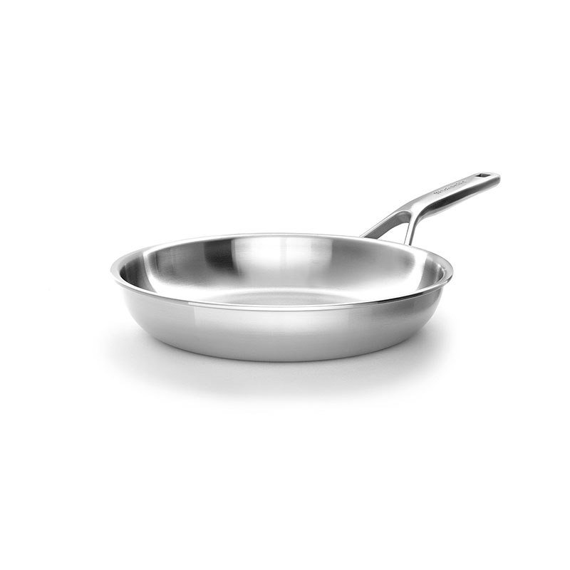 MultiPly Stainless Steel Open Frying Pan, 24cm, Silver-0