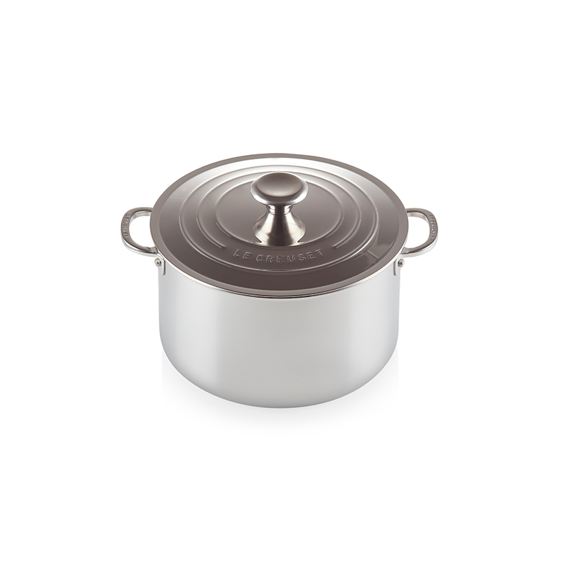 Signature Uncoated Stockpot with lid, 24cm, Stainless Steel-0