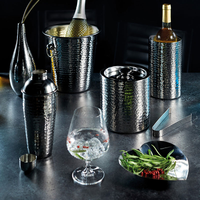 Luxury Cocktail Shaker, 700ml, Hammered Metal-4