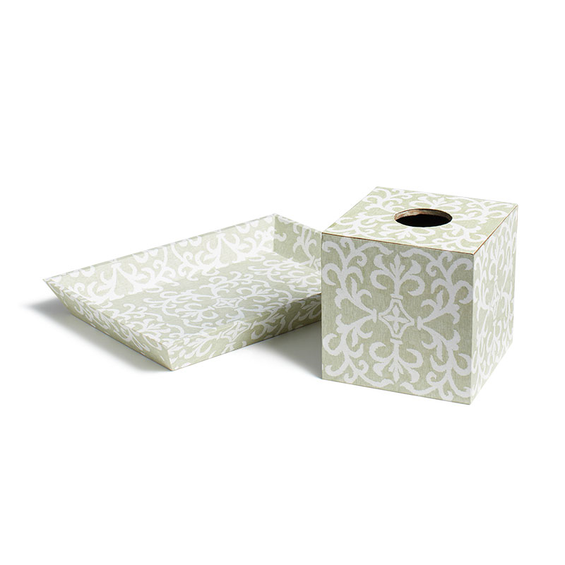 Gawain Tissue Box and Tray, Natural-2