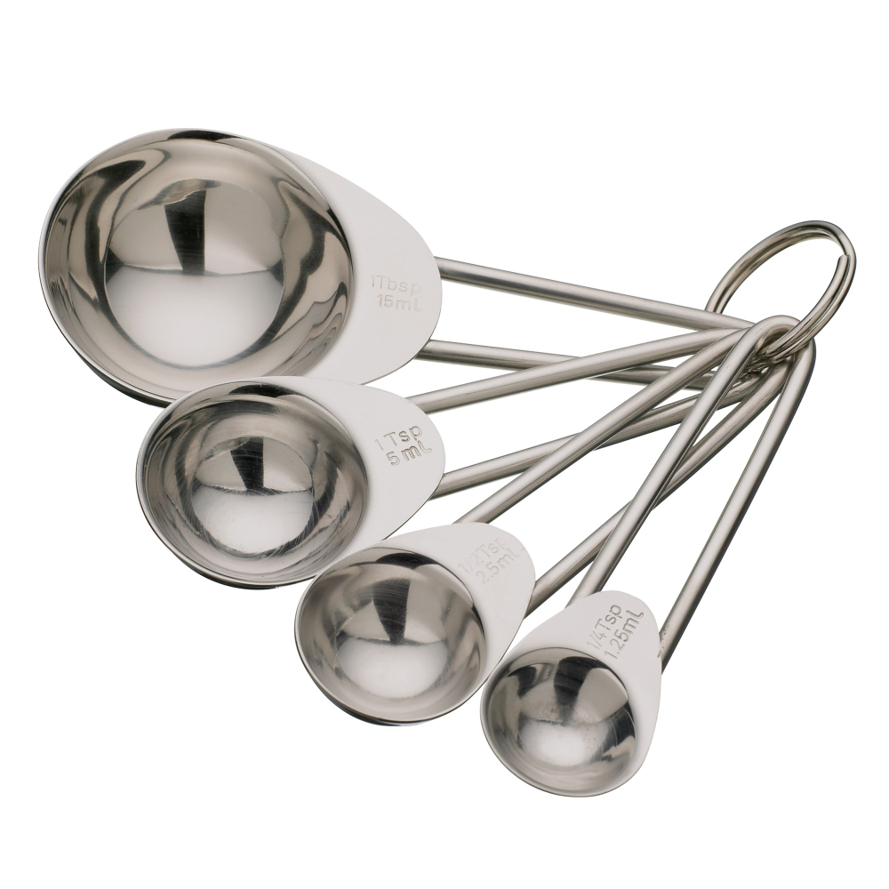 Set of 4 measuring spoons, stainless steel-0