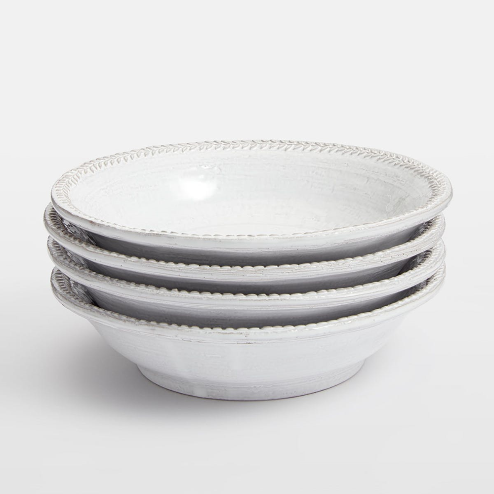 Hillcrest Set of 4 Pasta Bowls D22cm, White-0