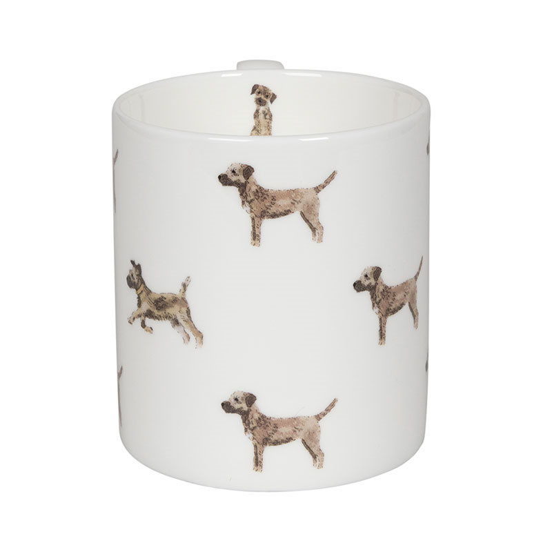 Border Terrier Standard Mug, 275ml, White, Taupe, Brown-3