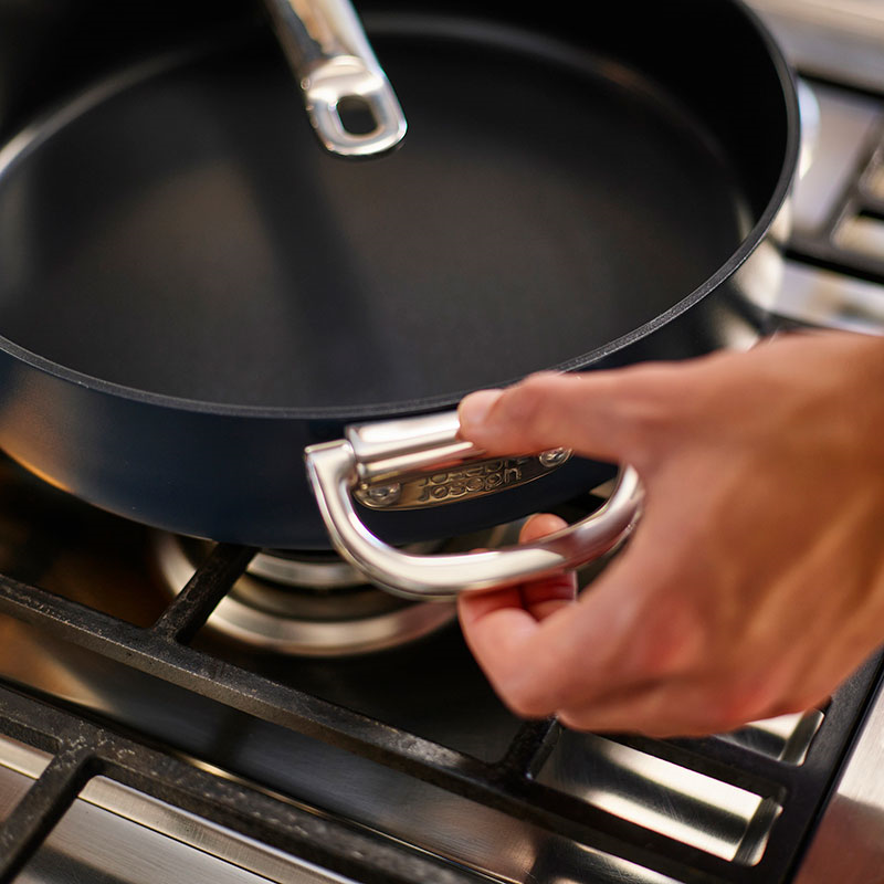 Space Folding Ceramic Non-Stick Saute Pan & Lid, 28cm, Midnight Blue-14