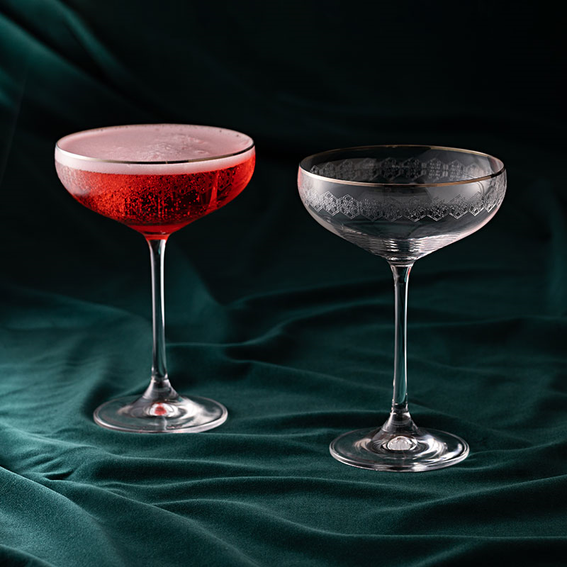 Gatsby Pair of Cocktail Saucers, 290ml, Clear-3