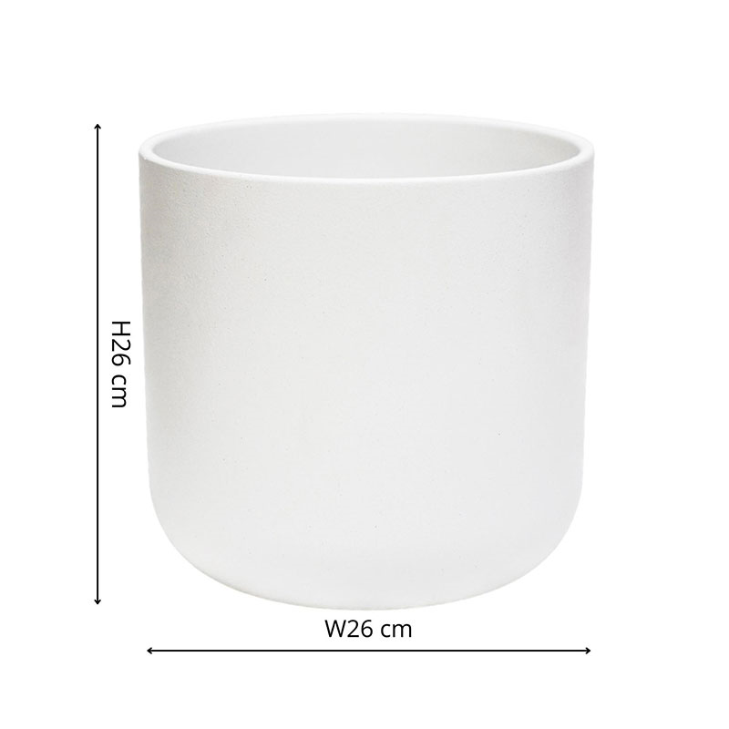 Lisbon Planter, H25.5 x W26 x D26cm, White-5