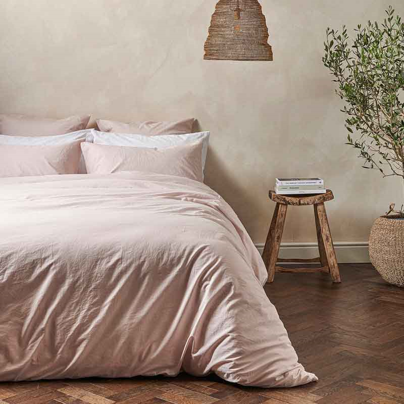 Relaxed Cotton King Size Duvet Cover, Rose-0