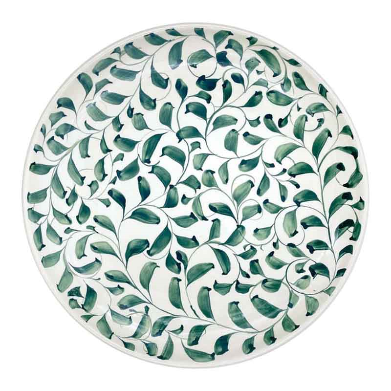 Scroll Charger Plate, D30cm, Green-0