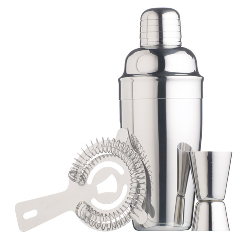 3 Piece Cocktail Set, Stainless Steel-1