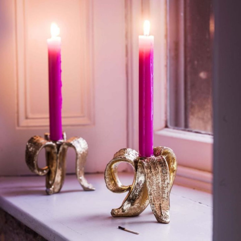 Banana Candle holder, Gold-0