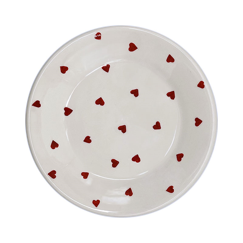 Love Heart Plate, D24cm, Red-2