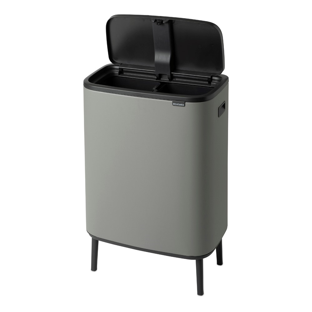 Bo Hi touch bin, 30 litre, Mineral Concrete Grey-9