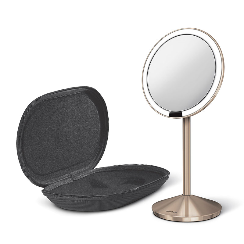 Sensor Mirror Fold, D12cm, Rose Gold Stainless Steel-1