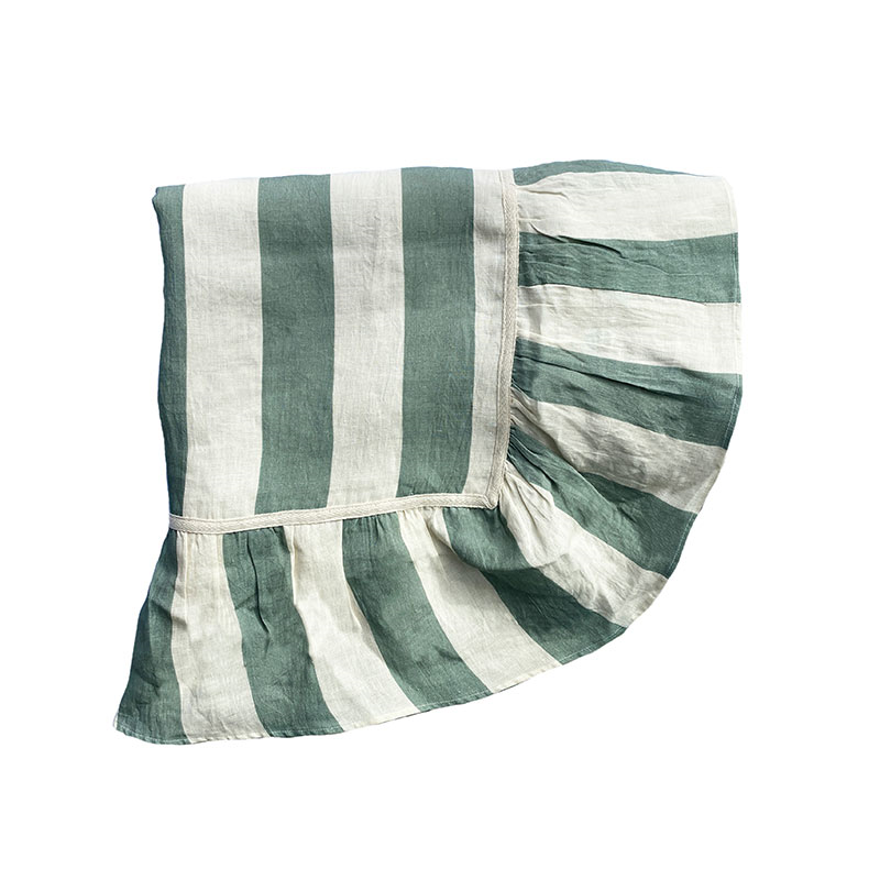 Wide Stripe Tablecloth, 240cm x 150cm, Sea Green-1